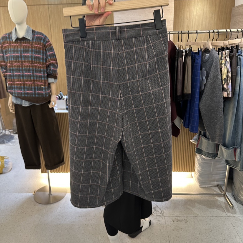 BISHOP/APOINT/3MARCH東大門實拍女裝新品真品休閑褲格紋BISHOP/APOINT/3MARCH休閑褲
