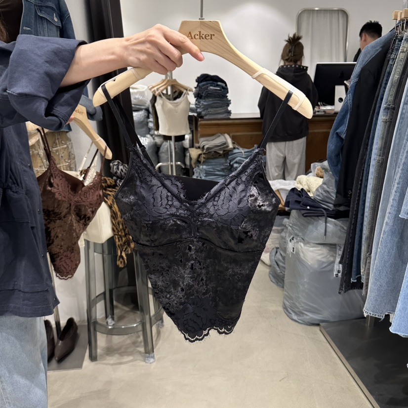 ACKER韓國直郵女裝新品真品熱賣時尚推薦吊帶背心絲絨無袖Acker吊帶/背心圖色3