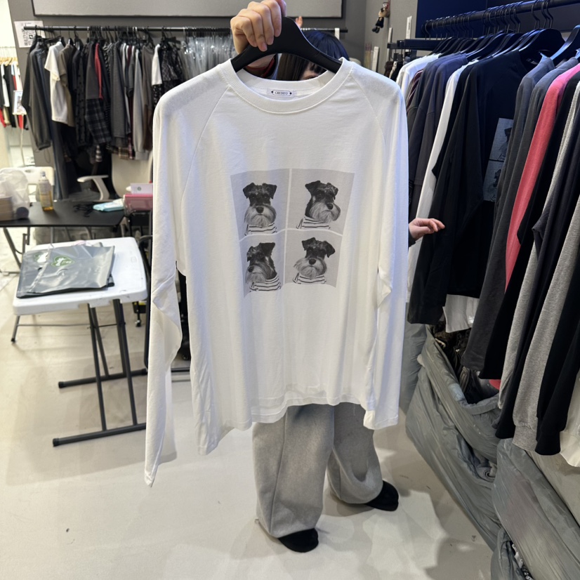 CREDITO韓國代購女裝新品真品人氣熱賣休閑時尚推薦長袖T恤CREDITO長袖T恤圖色1