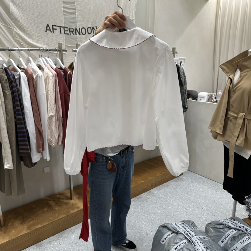 AFTERNOON韓國代購女裝新品真品人氣推薦時尚休閑襯衫蕾絲衫AFTERNOON襯衫/蕾絲衫