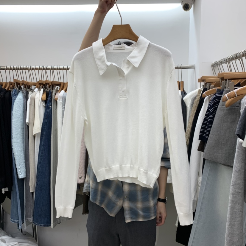 DRESS ROOM東大門直郵女士新款真品推薦針織衫假兩件疊穿DRESS ROOM針織衫圖色1