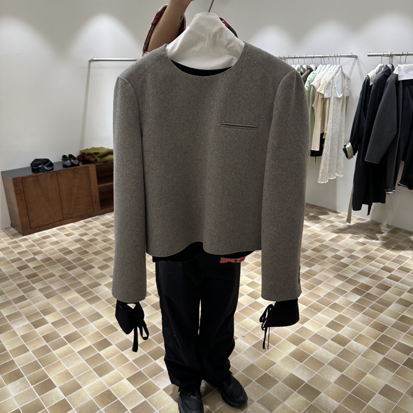 MYNAMEIS/AIME HOPE MAKE東大門代購女裝新款人氣夾克MYNAMEIS/AIME HOPE MAKE夾克圖色1淺灰色