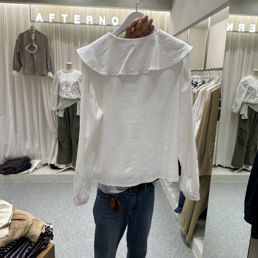 AFTERNOON東大門代購女裝新款真品休閑推薦時尚襯衫蕾絲衫AFTERNOON襯衫/蕾絲衫