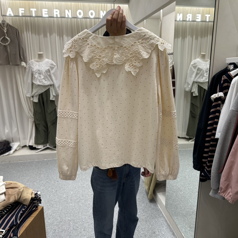 AFTERNOON韓國直郵女士新品時尚真品推薦休閑人氣襯衫蕾絲衫AFTERNOON襯衫/蕾絲衫