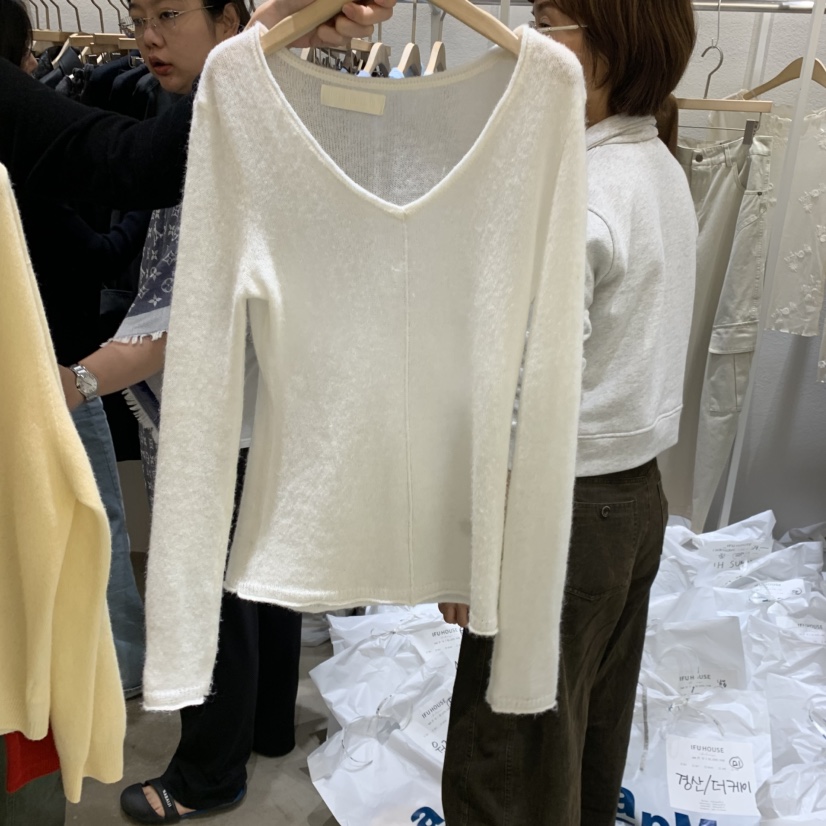 IFU HOUSE東大門代購女裝新款真品熱賣推薦休閑時尚針織衫IFU HOUSE針織衫圖色4白