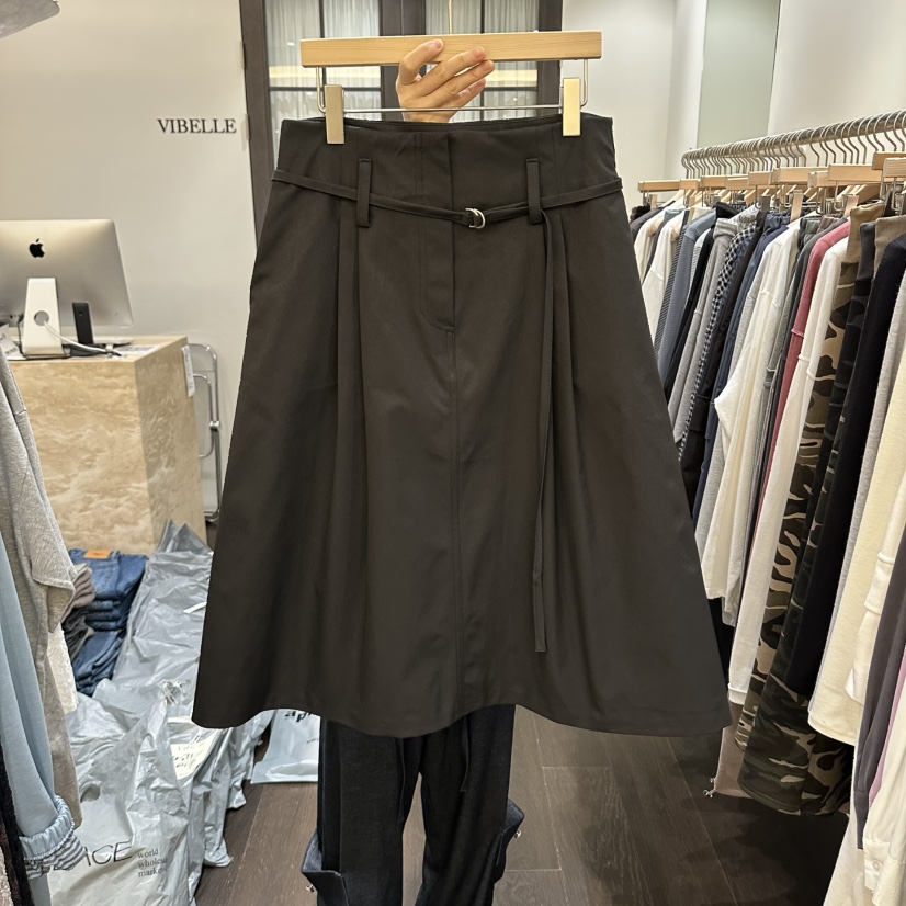 VIBELLE東大門代購女裝新品休閑真品推薦半身裙中短裙含腰繩VIBELLE半身裙/中短裙圖色2