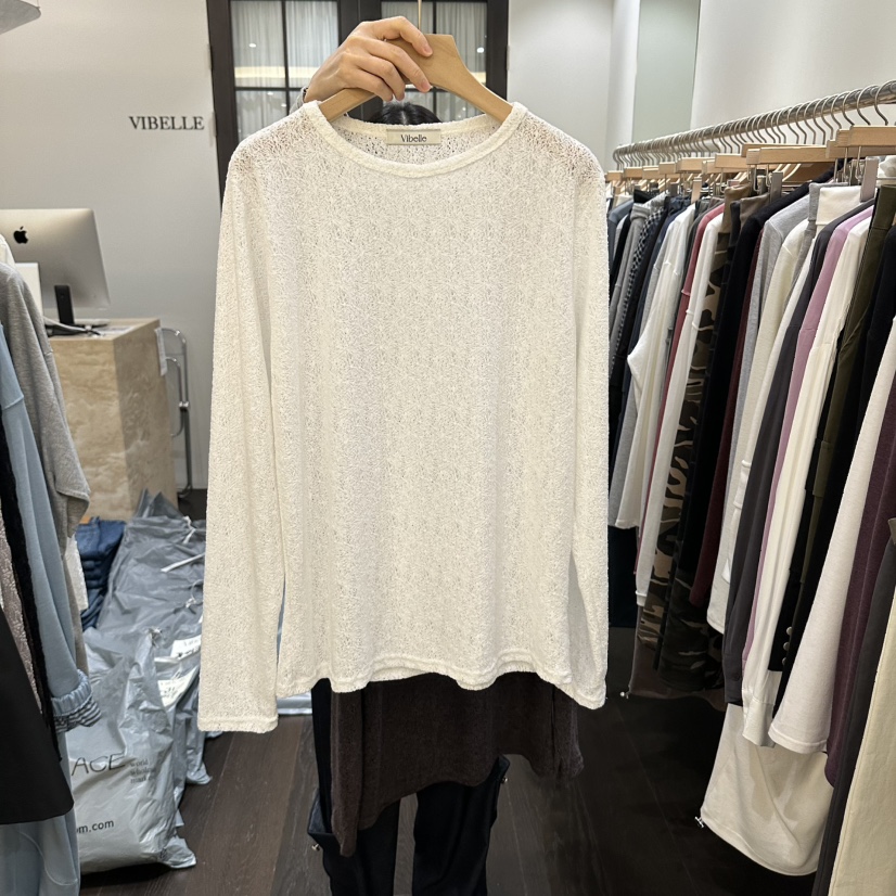 VIBELLE東大門代購女裝新品真品時尚推薦熱賣休閑長袖T恤VIBELLE長袖T恤圖色1