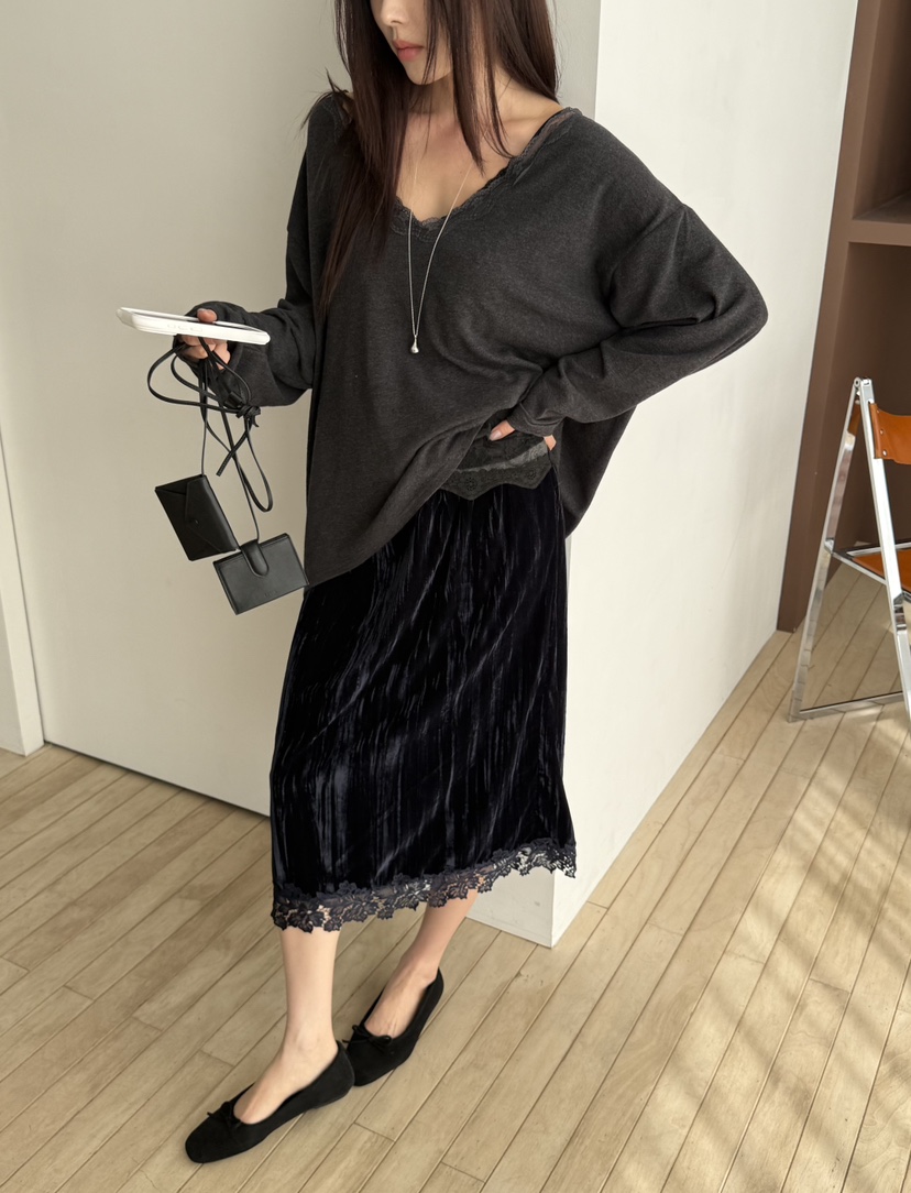 SPECIAL韓國代購女士新品真品人氣半身裙中短裙天鵝絨褶皺SPECIAL半身裙/中短裙