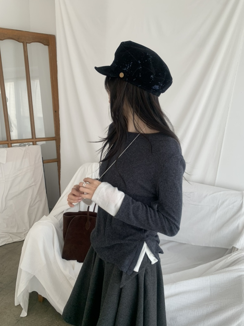 LE AVE東大門代購女裝新款時尚休閑推薦真品長袖T恤紐扣LE AVE長袖T恤