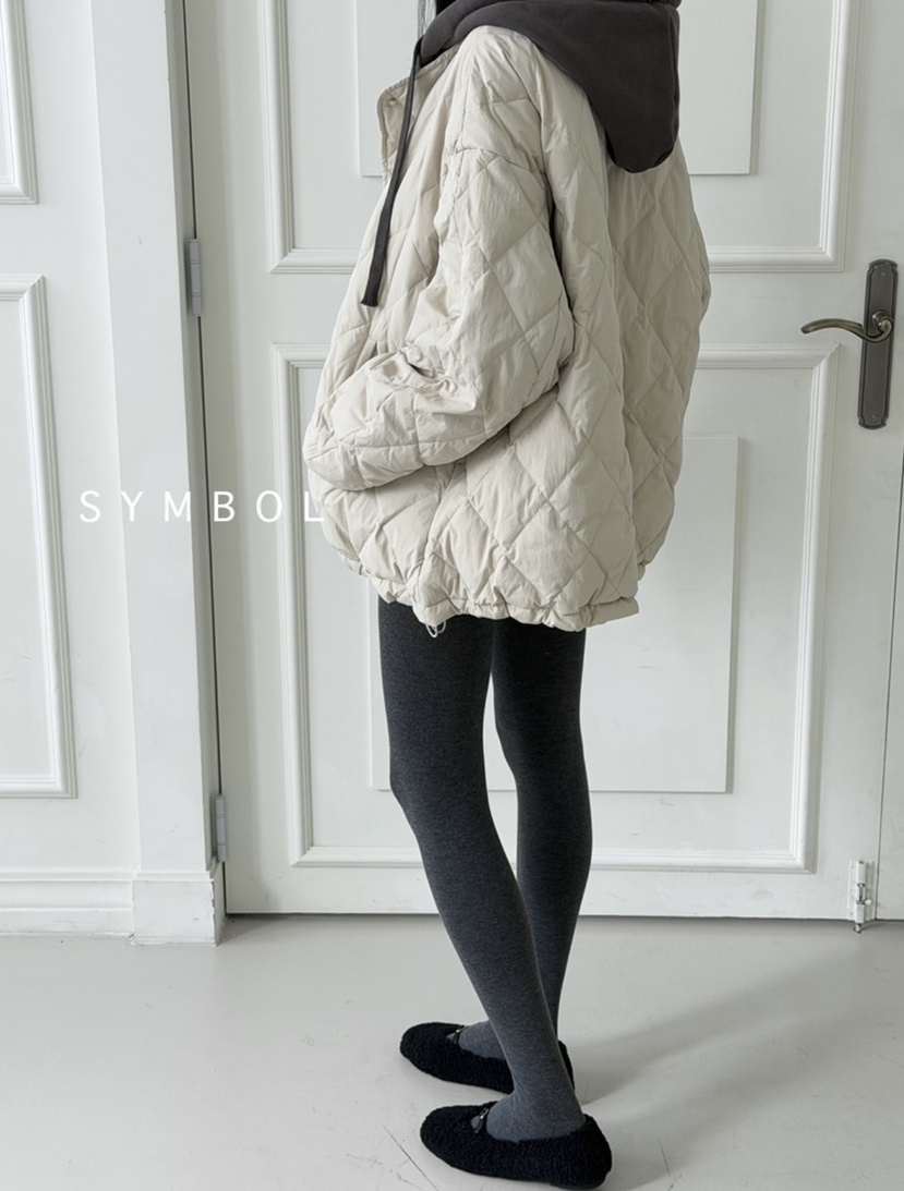 SYMBOL東大門實拍女裝新款時尚推薦熱賣短款棉服連帽衫鴨絨SYMBOL短款棉服