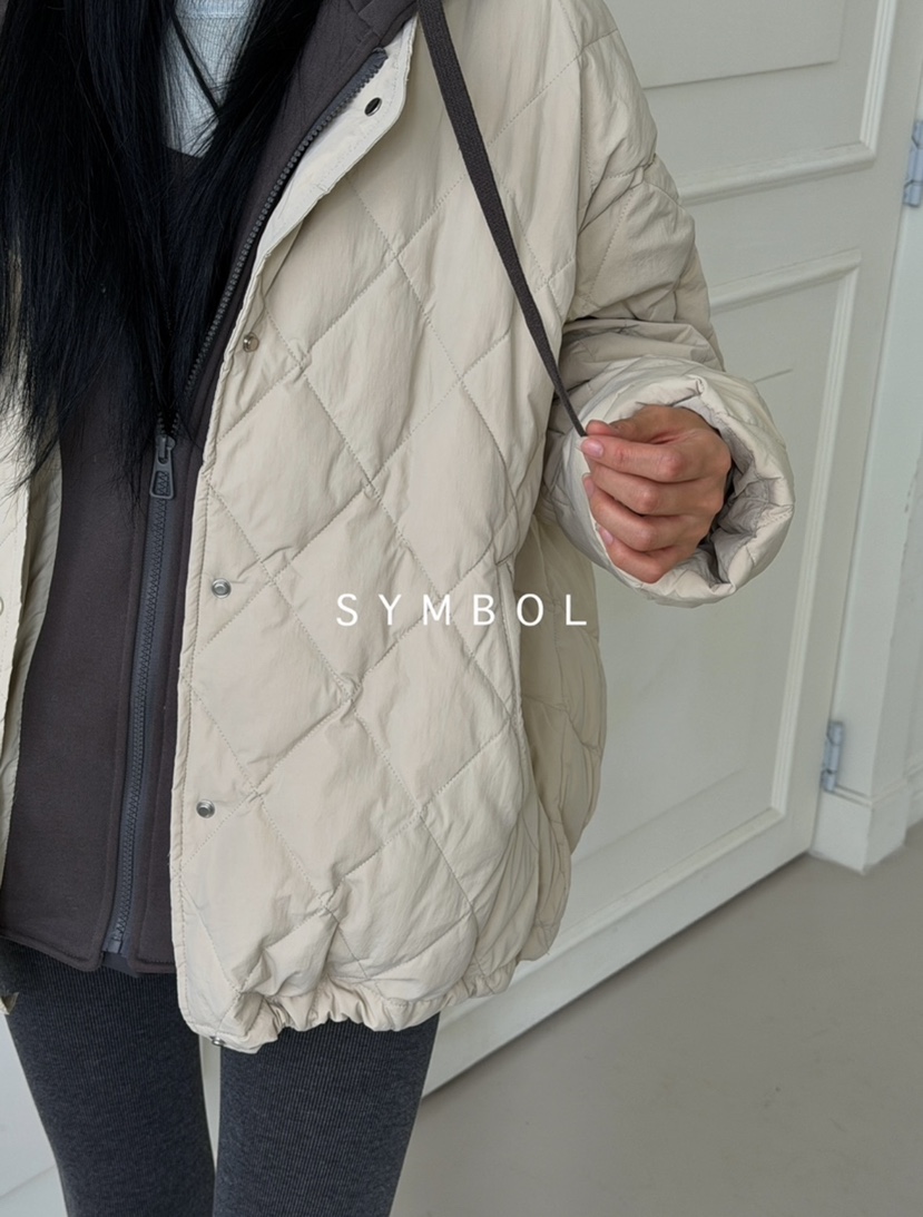 SYMBOL東大門實拍女裝新款時尚推薦熱賣短款棉服連帽衫鴨絨SYMBOL短款棉服