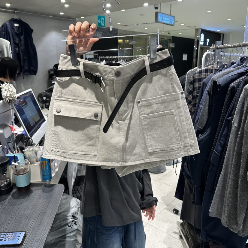 HERTZ-P東大門直郵女士新品時尚推薦熱賣人氣裙褲含腰帶HERTZ-P裙褲圖色2淺灰色