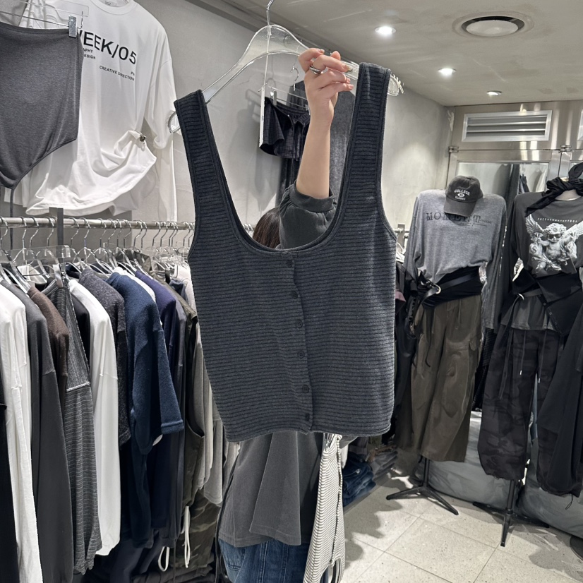 HERTZ-P東大門實拍女士新品休閑推薦人氣真品熱賣吊帶背心HERTZ-P吊帶/背心圖色3墨色