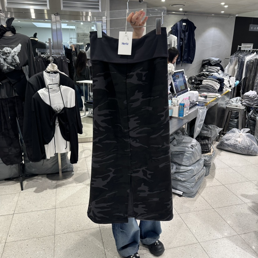 HERTZ-P韓國直郵女裝新品休閑熱賣推薦人氣時尚長裙迷彩HERTZ-P長裙