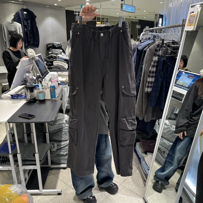 HERTZ-P韓國直郵女裝新品推薦時尚休閑熱賣休閑褲雙口袋HERTZ-P休閑褲圖色1墨色