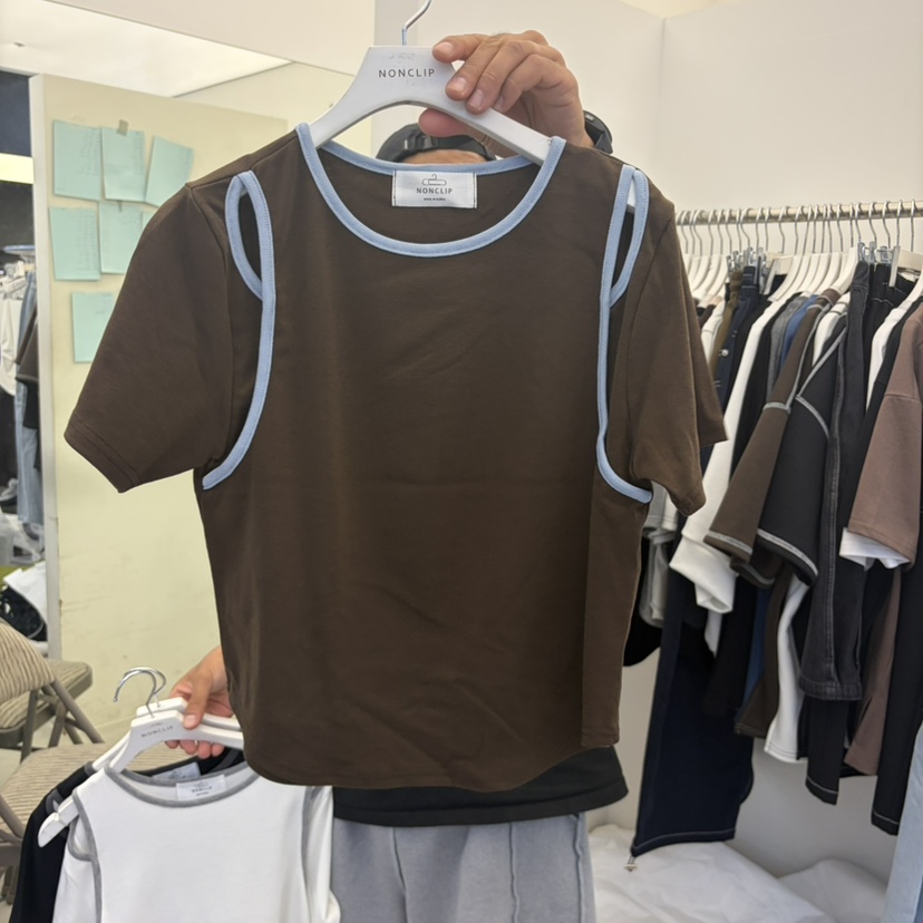 NON CLIP韓國直郵女士新品真品休閑推薦時尚熱賣人氣T恤NON CLIPT恤圖色1
