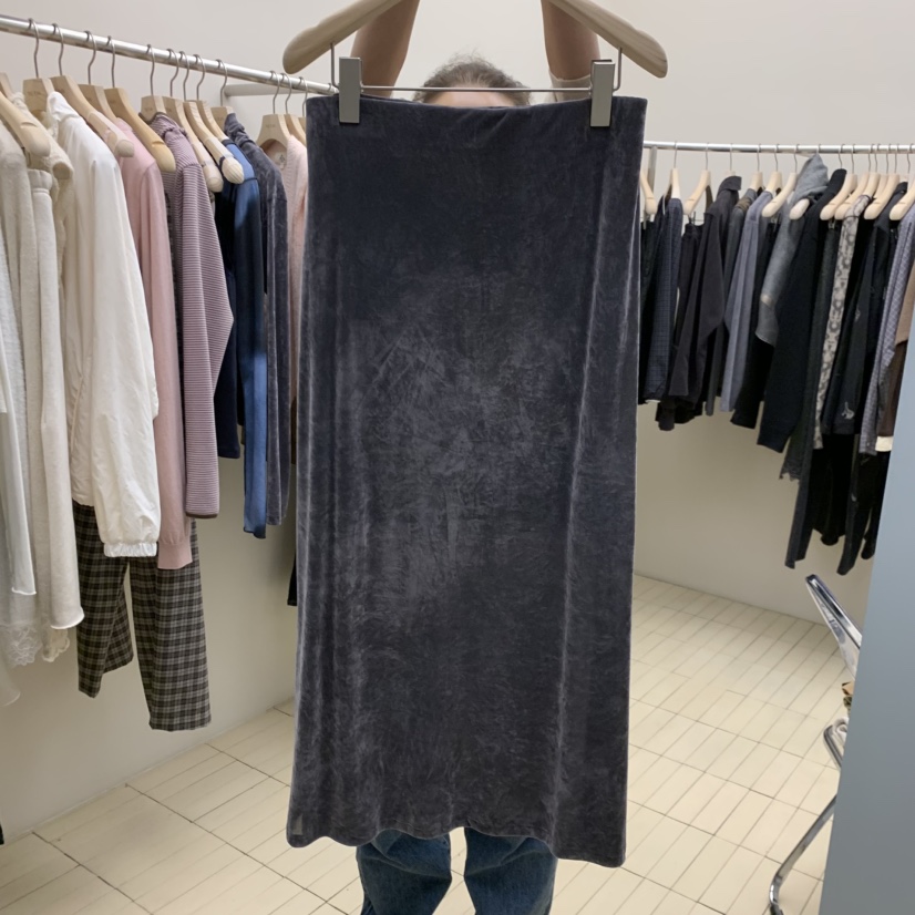THEPLAN東大門代購女士新品熱賣時尚真品半身裙中短裙天鵝絨THE PLAN半身裙/中短裙