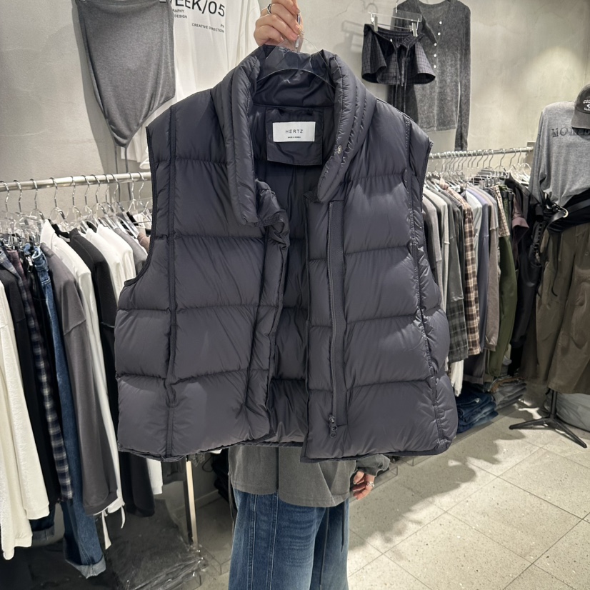 HERTZ-P東大門實拍女士新品推薦時尚真品休閑馬甲人字紋HERTZ-P馬甲圖色2墨色