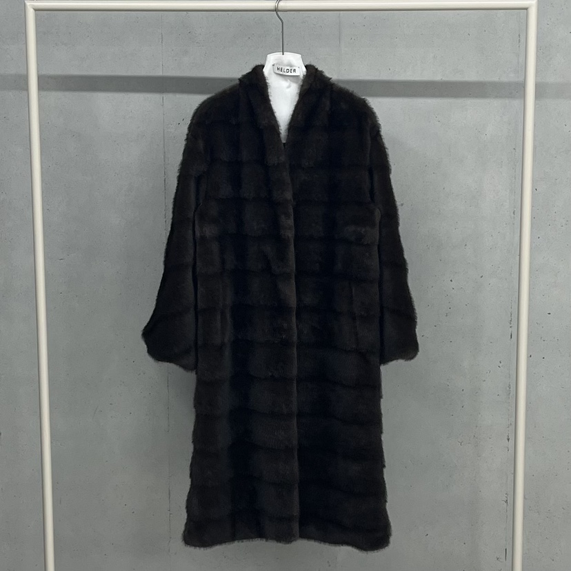 HELDER-P東大門直郵女裝新品熱賣推薦真品中長款大衣貂皮HELDER中長款大衣圖色2棕色