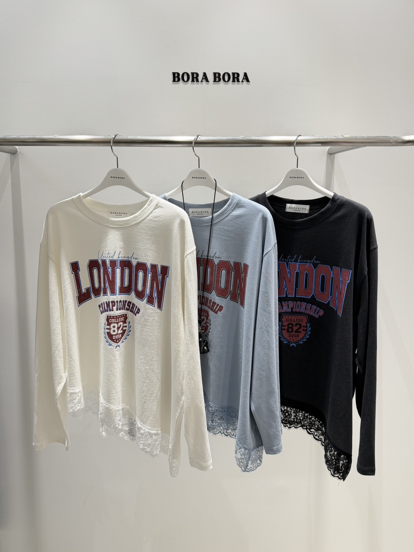 BORA BORA韓國直郵女士新款人氣休閑熱賣長袖T恤不含腰帶BORA BORA長袖T恤