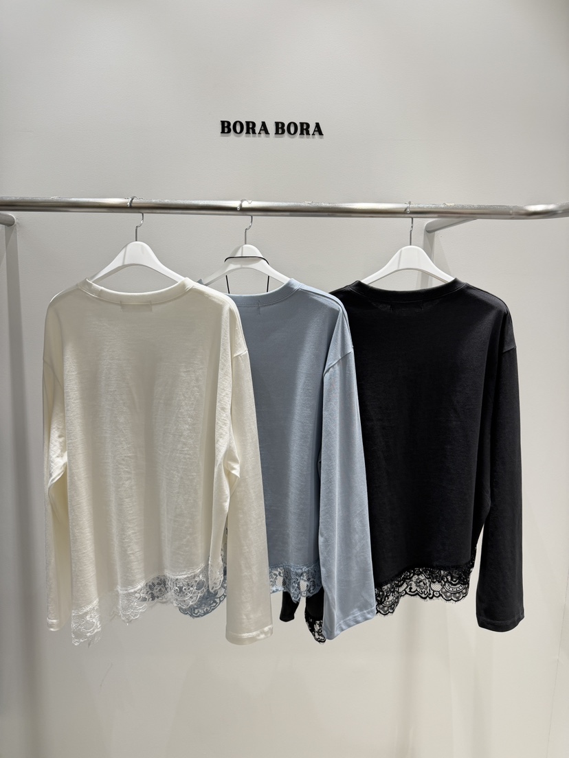 BORA BORA韓國直郵女士新款人氣休閑熱賣長袖T恤不含腰帶BORA BORA長袖T恤