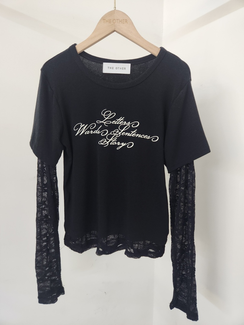 THE OTHER東大門直郵女士新品人氣熱賣真品休閑長袖T恤蕾絲THE OTHER長袖T恤圖色3