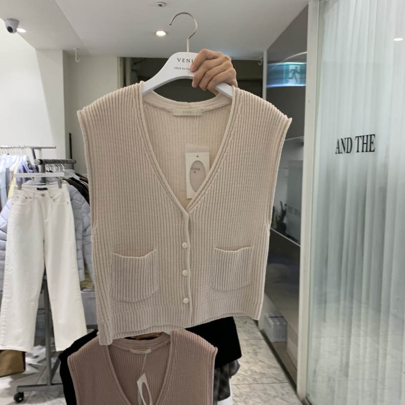 VENIR-A韓國代購女士新品真品推薦熱賣時尚人氣休閑馬甲VENIR-A馬甲圖色1