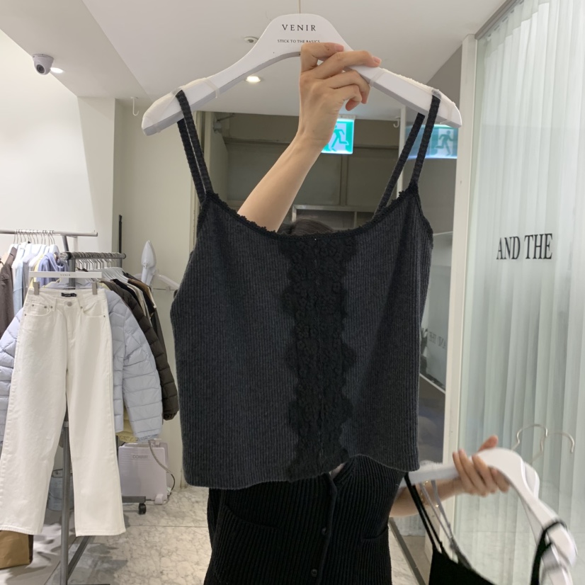 VENIR-A東大門實拍女裝新品時尚真品推薦熱賣休閑吊帶背心VENIR-A吊帶/背心圖色4墨