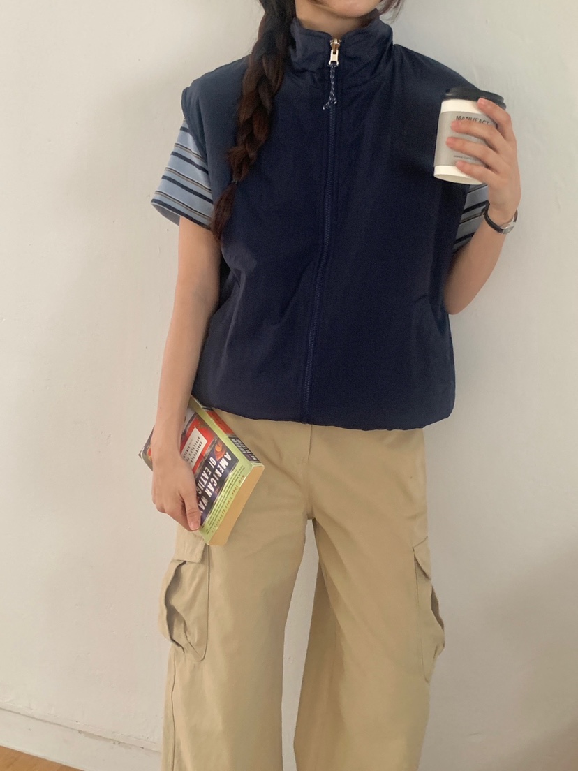 WOOD韓國直郵女士新款推薦熱賣人氣真品休閑馬甲雙面抓絨WOOD-2件起馬甲