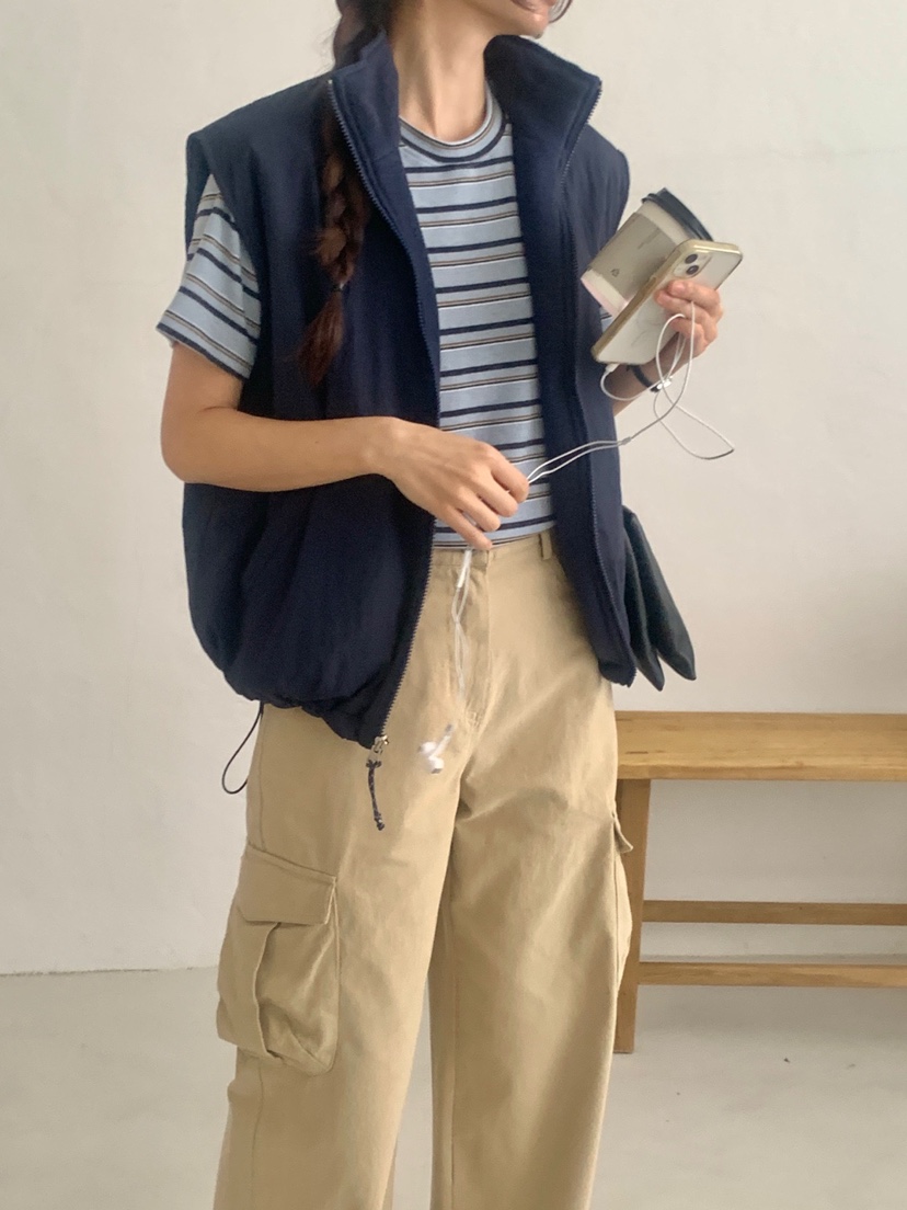 WOOD韓國直郵女士新款推薦熱賣人氣真品休閑馬甲雙面抓絨WOOD-2件起馬甲