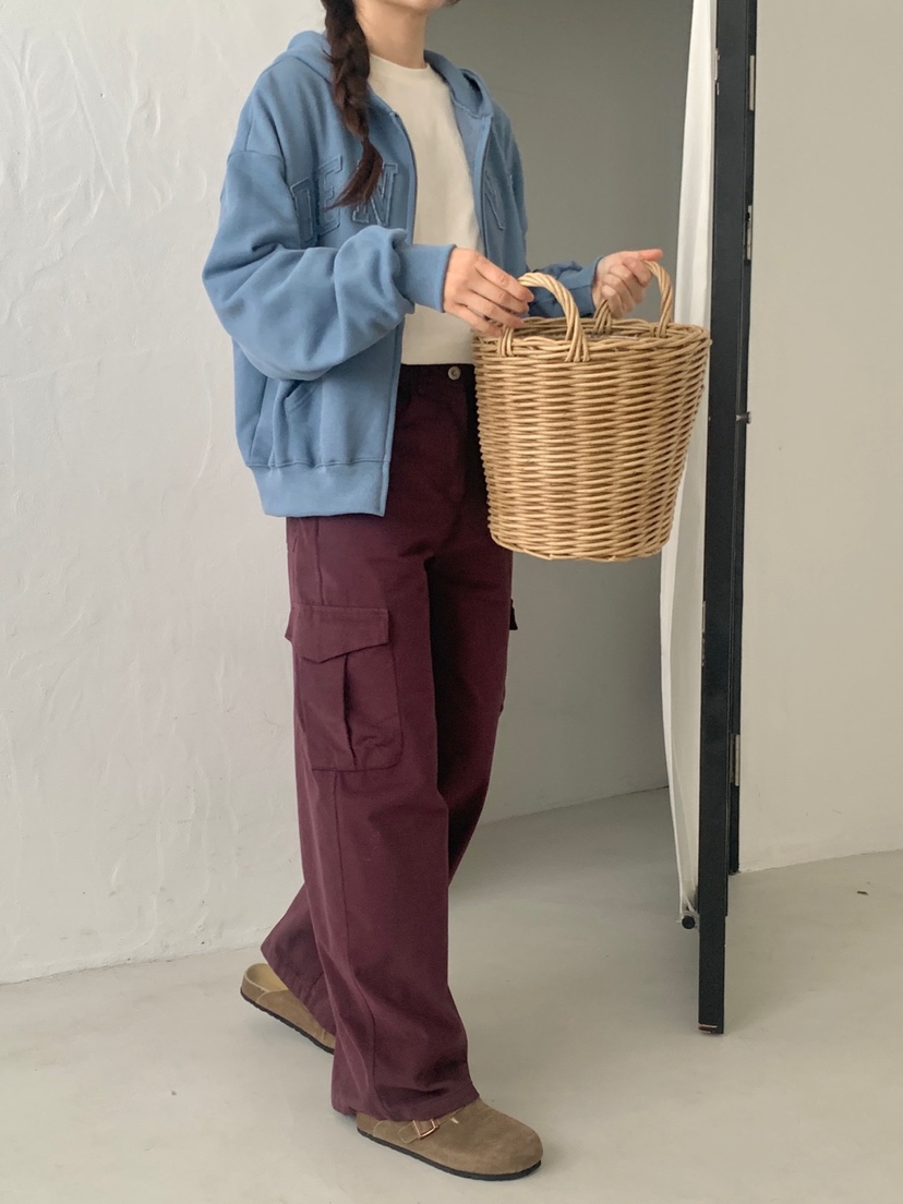 WOOD韓國直郵女士新品推薦時尚人氣休閑衛衣拉鏈連帽衫抓絨WOOD-2件起衛衣