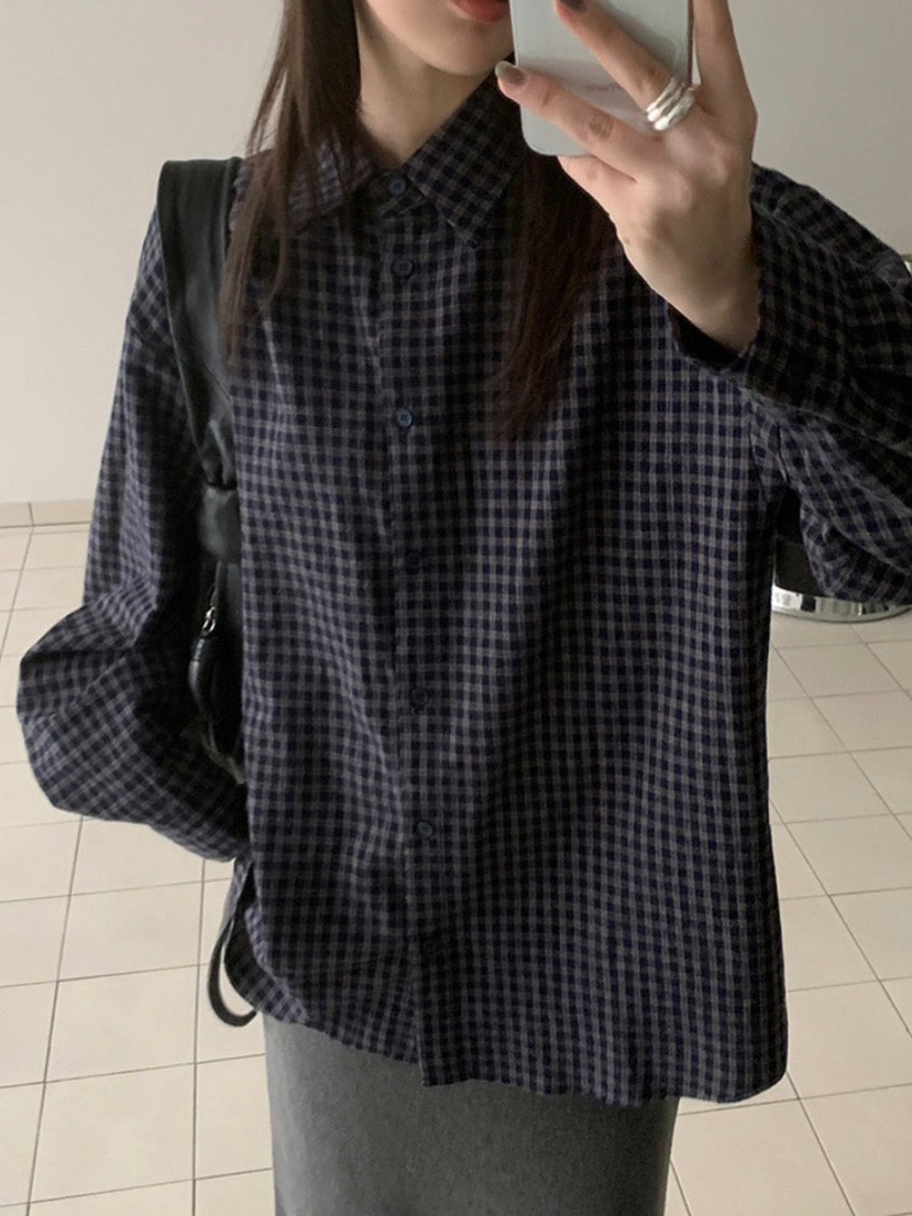 WOOD東大門代購女裝新品人氣真品推薦襯衫蕾絲衫格紋抓絨WOOD-2件起襯衫/蕾絲衫