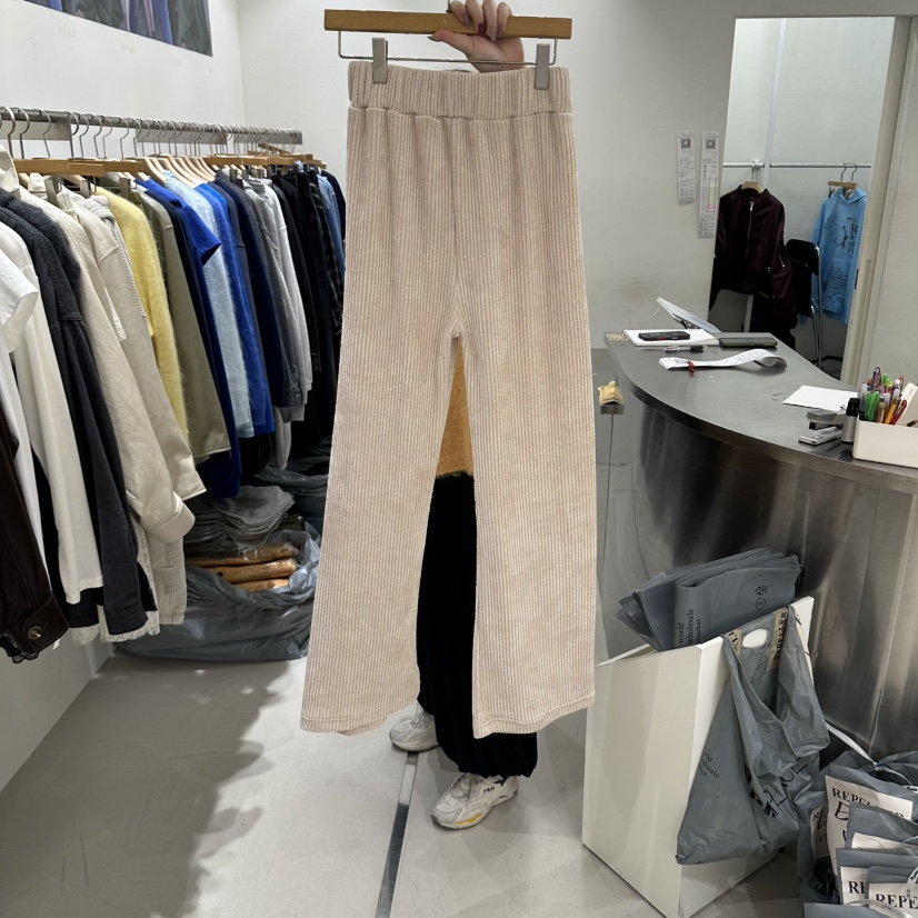 REPELLER韓國代購女裝新品時尚人氣休閑休閑褲天鵝絨羅紋REPELLER休閑褲
