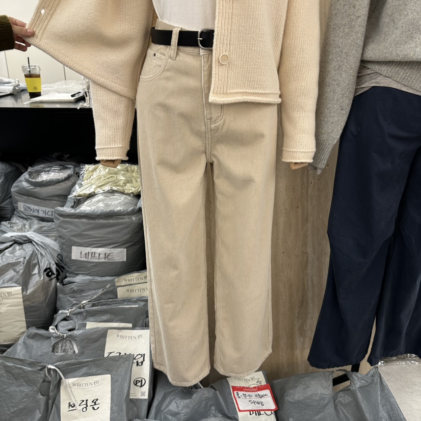 WRITTEN BY東大門代購女裝新款休閑休閑褲不含腰帶燈芯絨WRITTEN BY休閑褲圖色2