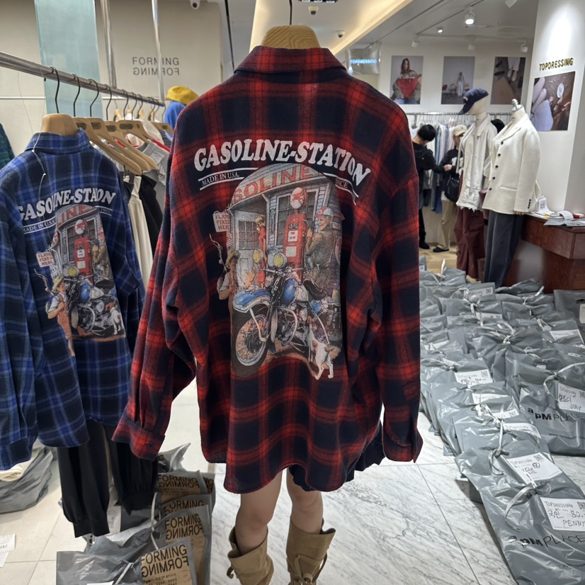 FORMING-P東大門直郵女裝新款時尚人氣真品襯衫蕾絲衫格紋FORMING-P襯衫/蕾絲衫