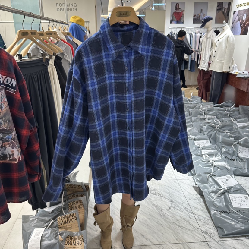 FORMING-P東大門直郵女裝新款時尚人氣真品襯衫蕾絲衫格紋FORMING-P襯衫/蕾絲衫圖色2