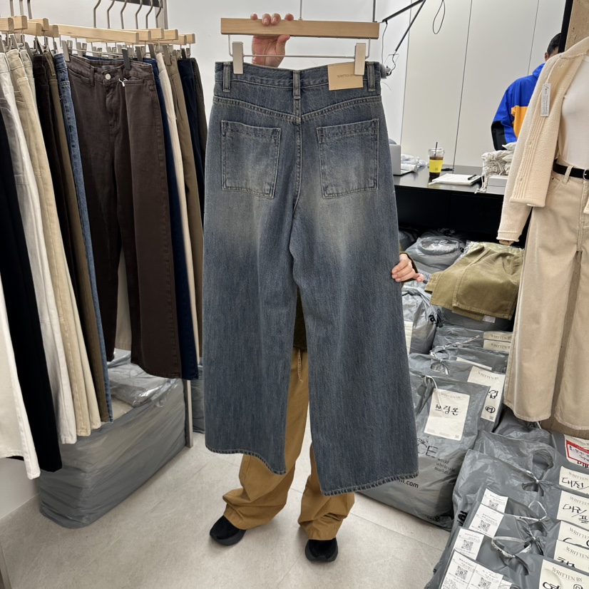 WRITTEN BY韓國直郵女士新品真品休閑推薦熱賣牛仔褲口袋WRITTEN BY牛仔褲
