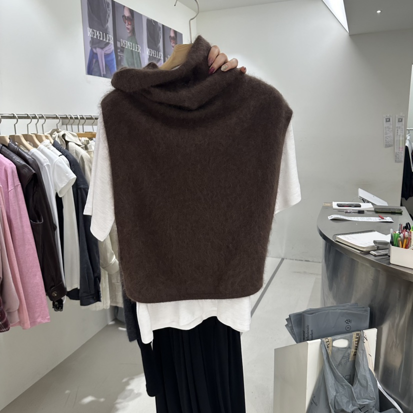 REPELLER東大門實拍女士新品推薦熱賣吊帶背心羊毛絲綢不含REPELLER吊帶/背心圖色1棕色