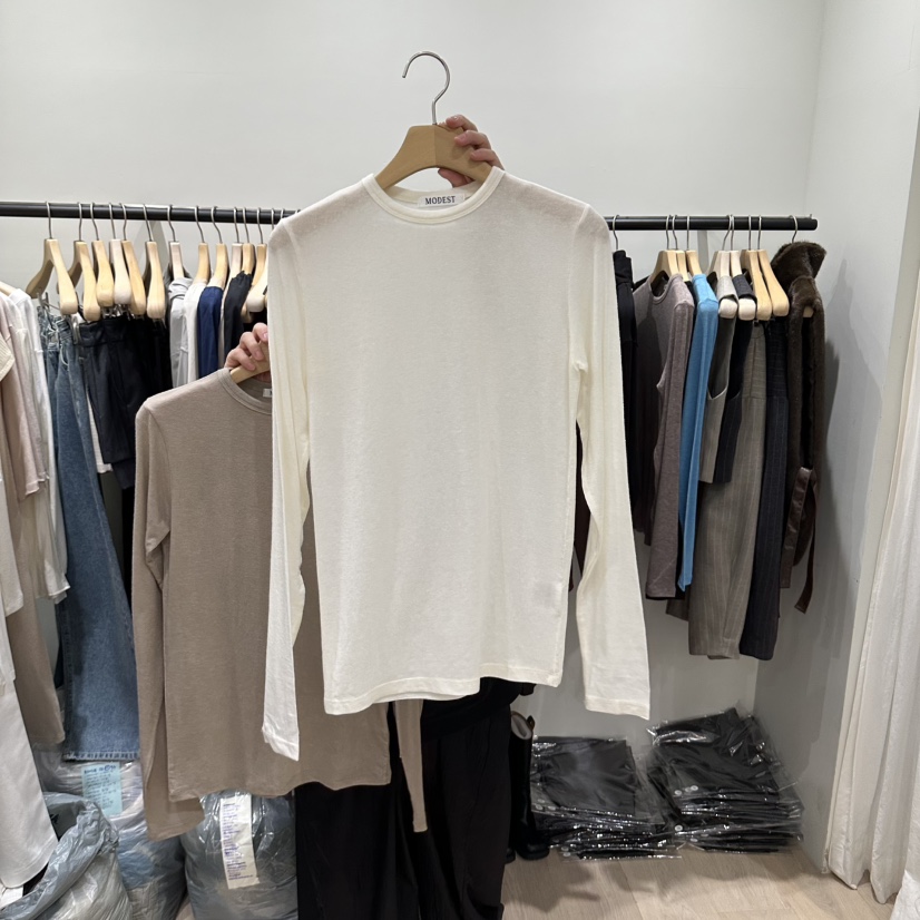 NOTTINGHAM/AVECNOUS/MODEST東大門代購女裝新款休閑長袖T恤NOTTINGHAM/AVECNOUS/MODEST長袖T恤圖色1