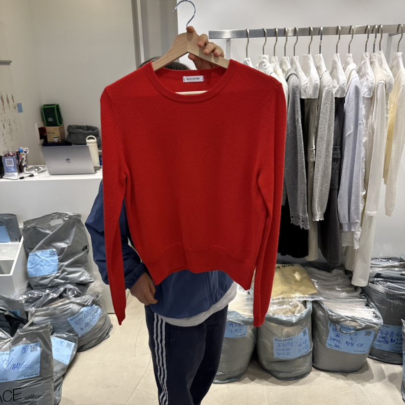 RICH SISTER韓國直郵女裝新款熱賣人氣針織衫不含吊帶毛圈RICH SISTER針織衫圖色1