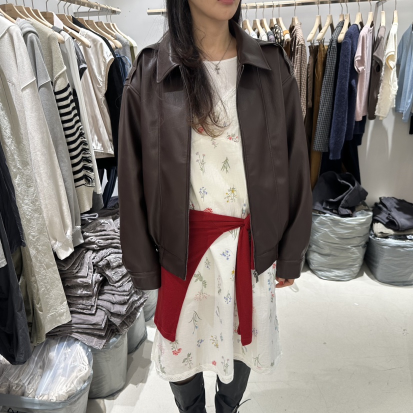CONNAUGHT/DAILYJUD韓國直郵女士新品真品休閑皮衣生態皮革CONNAUGHT/DAILYJUD皮衣圖色2