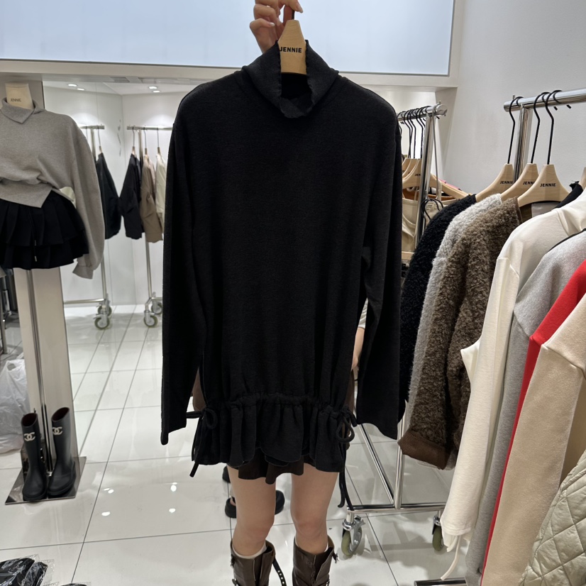 JENNIE/VENEFIT東大門代購女士新款人氣真品休閑連衣裙OPSJENNIE/VENEFIT連衣裙圖色2墨色