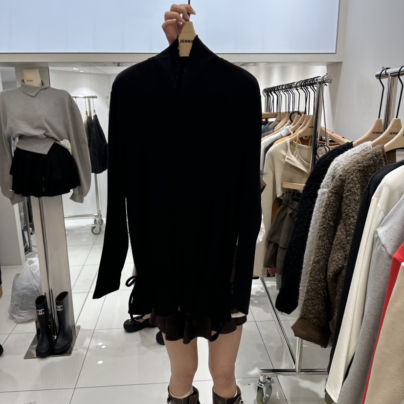 JENNIE/VENEFIT東大門代購女士新款人氣真品休閑連衣裙OPSJENNIE/VENEFIT連衣裙圖色3黑色