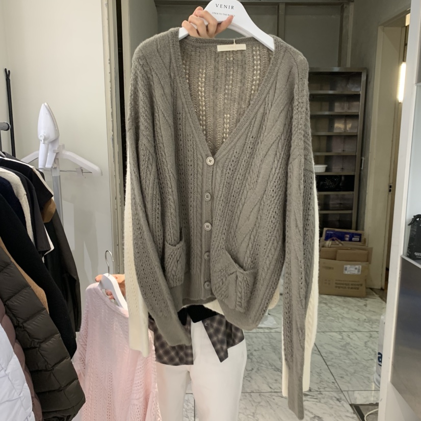 VENIR-A東大門實拍女裝新品真品推薦時尚熱賣休閑人氣開衫VENIR-A開衫圖色2