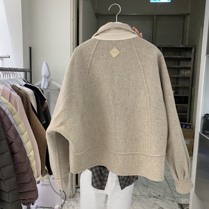 VENIR-A東大門實拍女裝新款休閑熱賣真品人氣短款大衣兩面VENIR-A短款大衣