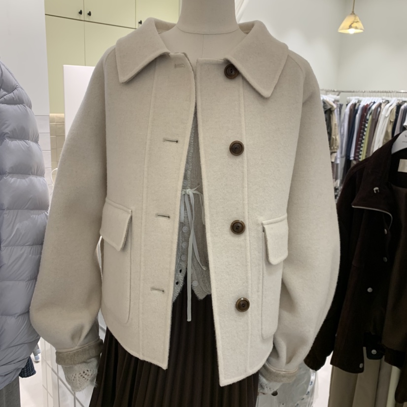 VENIR-A東大門實拍女裝新款休閑熱賣真品人氣短款大衣兩面VENIR-A短款大衣