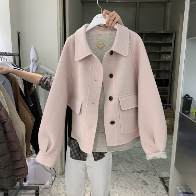 VENIR-A東大門實拍女裝新款休閑熱賣真品人氣短款大衣兩面VENIR-A短款大衣圖色2
