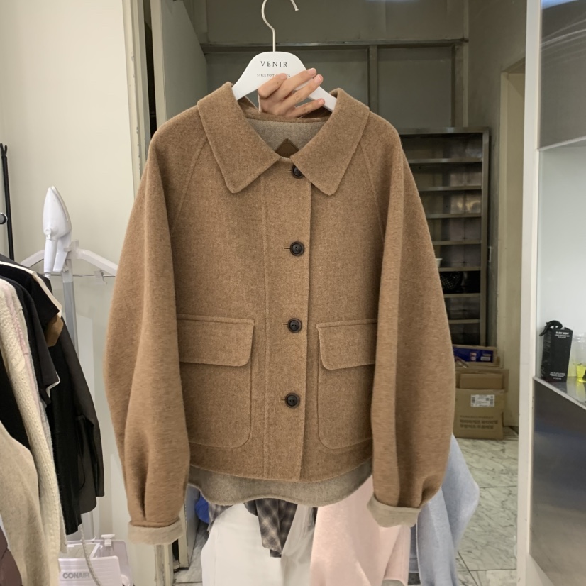 VENIR-A東大門實拍女裝新款休閑熱賣真品人氣短款大衣兩面VENIR-A短款大衣圖色4
