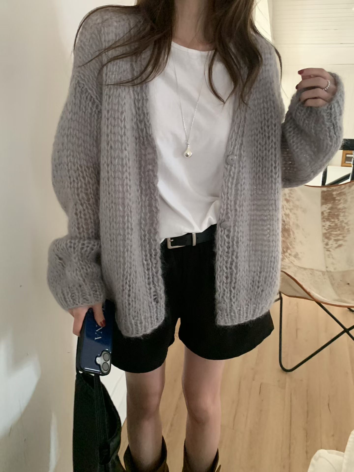 MELLOUNGE-멜라운지-T東大門實拍女士新品休閑針織衫不含內搭手工制品MELLOUNGE-2件起針織衫圖色1