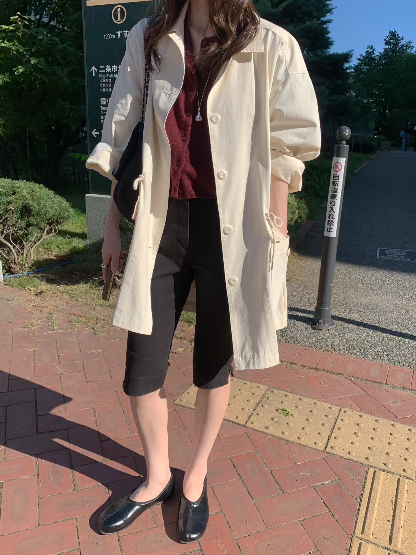 MELLOUNGE-멜라운지-T東大門實拍女裝新款職業長款風衣不含內搭MELLOUNGE-2件起長款風衣圖色1
